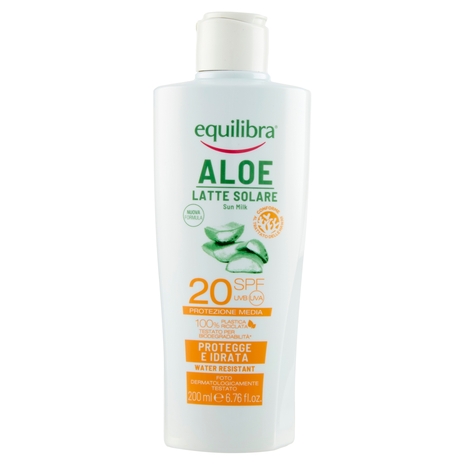 equilibra Aloe Latte Solare 20 SPF Protezione Media 200 ml